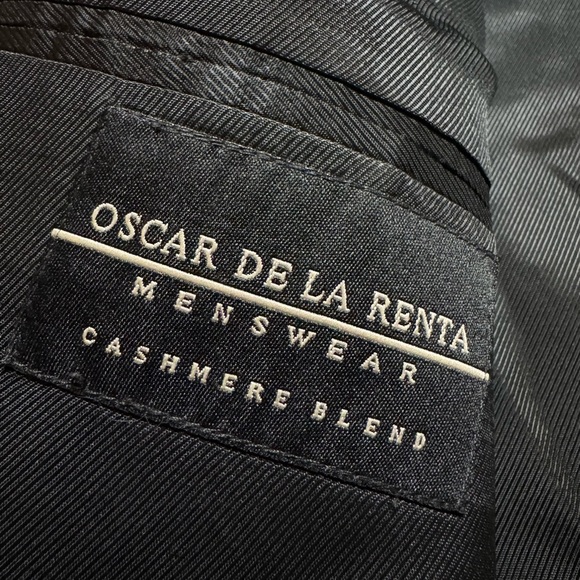 VTG Oscar De La Renta Men’s Wool  Cashmere Black Sports Coat Blazer 48L - Picture 6 of 8